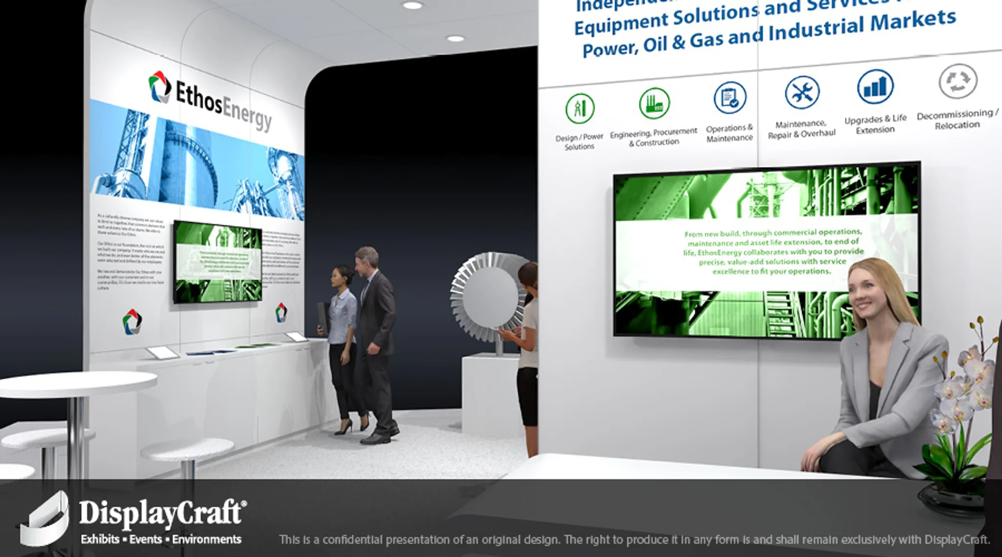 30x30 Island booth design by DisplayCraft
